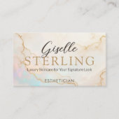 エステティシャンエレガントパール金ゴールドスクリプト 名刺 (正面)