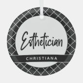 エステティシャンエレガントボティシパーソナライズされたア ガラスオーナメント (正面)