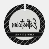 エステティシャンエレガントボティシパーソナライズされたア ガラスオーナメント (裏面)