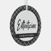 エステティシャンエレガントボティシパーソナライズされたア ガラスオーナメント (正面右)