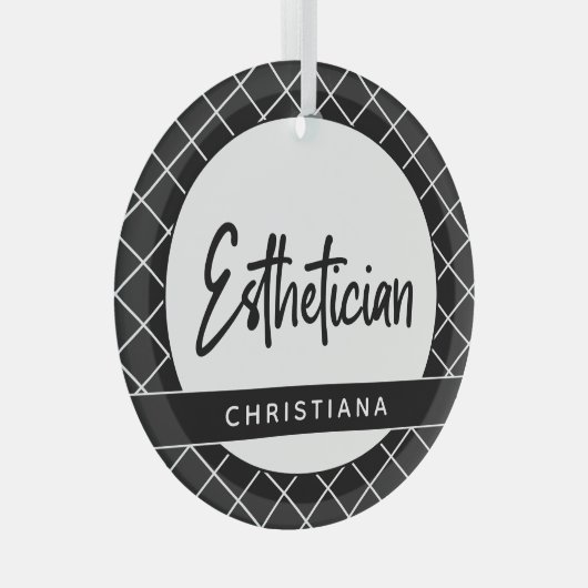 エステティシャンエレガントボティシパーソナライズされたア ガラスオーナメント (正面右)