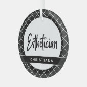 エステティシャンエレガントボティシパーソナライズされたア ガラスオーナメント (正面左)