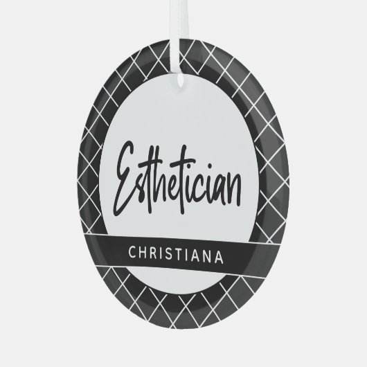 エステティシャンエレガントボティシパーソナライズされたア ガラスオーナメント (正面左)