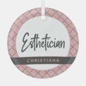 エステティシャンエレガントボティシパーソナライズされたア ガラスオーナメント (正面)