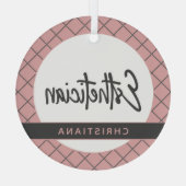 エステティシャンエレガントボティシパーソナライズされたア ガラスオーナメント (裏面)