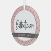 エステティシャンエレガントボティシパーソナライズされたア ガラスオーナメント (正面左)
