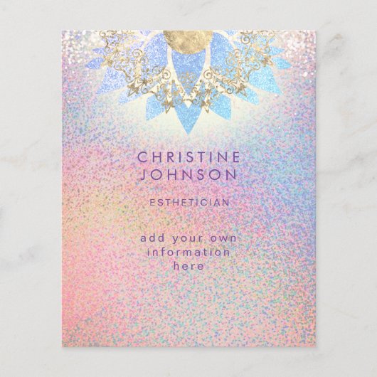 エステティシャンカラフルフェイクグリッター チラシ (正面)