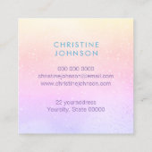 エステティシャングリーンパープルピンクデザイン スクエア名刺 (裏面)