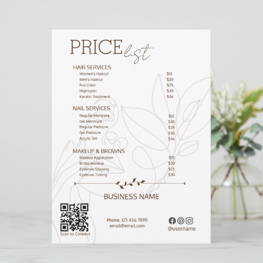 エステティシャンサービス価格一覧ボヘミアンスキャンミー カード (スタンド正面)