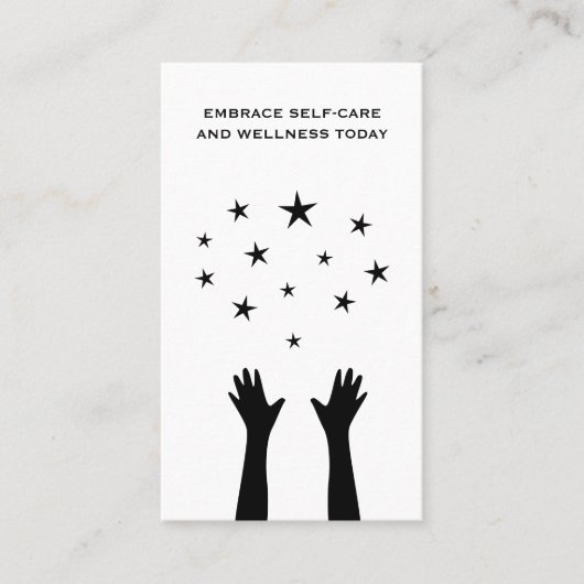 エステティシャンスキンカーズハンズスターズおもしろいソーシャルメディア 名刺 (正面)