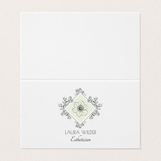 エステティシャンスキンケアフローラロゴ 名刺 (外部フラット)