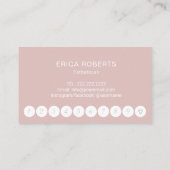 エステティシャンスキンケア赤面ピンクタイポグラフィスパ ロイヤリティカード (裏面)