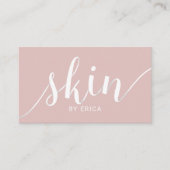 エステティシャンスキンケア赤面ピンクタイポグラフィスパ ロイヤリティカード (正面)