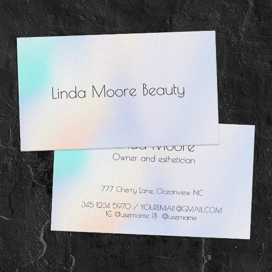 エステティシャンパステルホログラムプレミアム 名刺