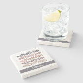 エステティシャンパーソナライズされた美容師 ストーンコースター (横)