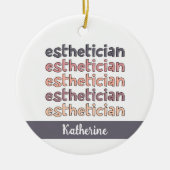 エステティシャンパーソナライズされた美容師 セラミックオーナメント (正面)