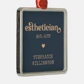エステティシャンパーソナライズされた美容師 メタルオーナメント (右)