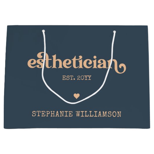 エステティシャンパーソナライズされた美容師 ラージペーパーバッグ (正面)