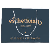 エステティシャンパーソナライズされた美容師 ラージペーパーバッグ (裏面)