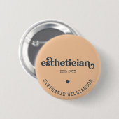 エステティシャンパーソナライズされた美容師 缶バッジ (正面&裏面)