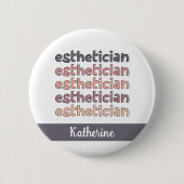 エステティシャンパーソナライズされた美容師 缶バッジ (正面)
