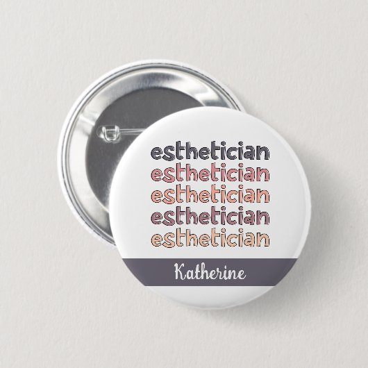 エステティシャンパーソナライズされた美容師 缶バッジ (正面&裏面)