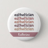 エステティシャンパーソナライズされた美容師 缶バッジ (正面)