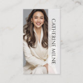 エステティシャンビューティシアングレーQRコード&写真 名刺 (正面)