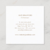 エステティシャンピンクウォーターカラーフローラ花 スクエア名刺 (裏面)