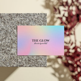 エステティシャンピンクホログラフィック虹色Qrコード 名刺