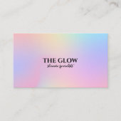 エステティシャンピンクホログラフィック虹色Qrコード 名刺 (正面)