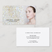 エステティシャンフェイクグリッターテクスチャ名刺 名刺 (正面/裏面)