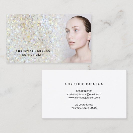 エステティシャンフェイクグリッターテクスチャ名刺 名刺 (正面/裏面)