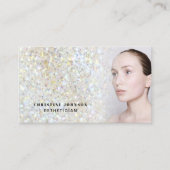 エステティシャンフェイクグリッターテクスチャ名刺 名刺 (正面)