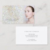 エステティシャンフェイクグリッターテクスチャ・ 名刺 (正面/裏面)