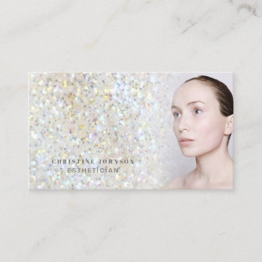 エステティシャンフェイクグリッターテクスチャ・ 名刺 (正面)