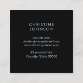 エステティシャンフェイクグリッターブルーバタフライデザイン スクエア名刺 (裏面)