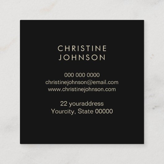 エステティシャンフェイクグリッター スクエア名刺 (裏面)