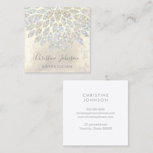 エステティシャンフェイクグリッター スクエア名刺 (正面/裏面)