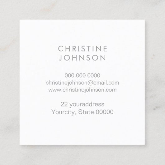 エステティシャンフェイクグリッター スクエア名刺 (裏面)