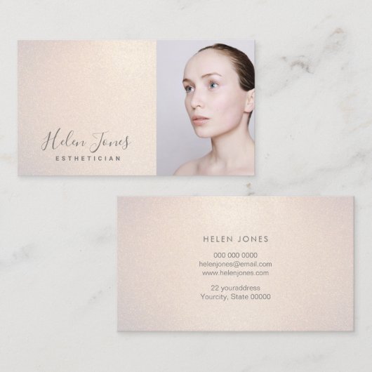 エステティシャンフェイクグリッター 名刺 (正面/裏面)