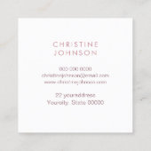 エステティシャンフェイクピンクグリッターダリア スクエア名刺 (裏面)