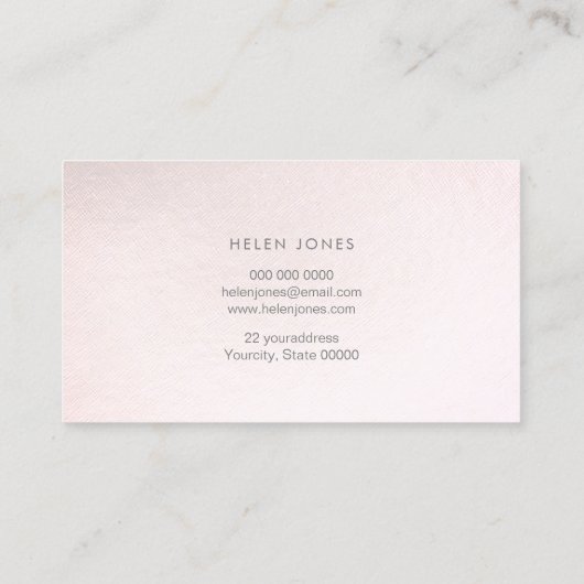エステティシャンフェイクピンクレザー 名刺 (裏面)