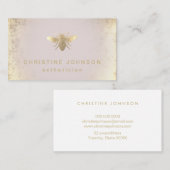 エステティシャンフェイク金ゴールドフォイルbeeロゴ 名刺 (正面/裏面)