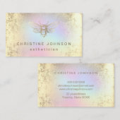 エステティシャンフェイク金ゴールドフォイルbeeロゴ 名刺 (正面/裏面)