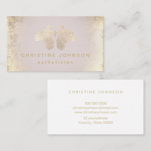 エステティシャンフェイク金ゴールドホイル 名刺 (正面/裏面)