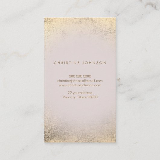 エステティシャンフェイク金ゴールド箔クイーンビー 名刺 (裏面)