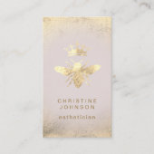エステティシャンフェイク金ゴールド箔クイーンビー 名刺 (正面)