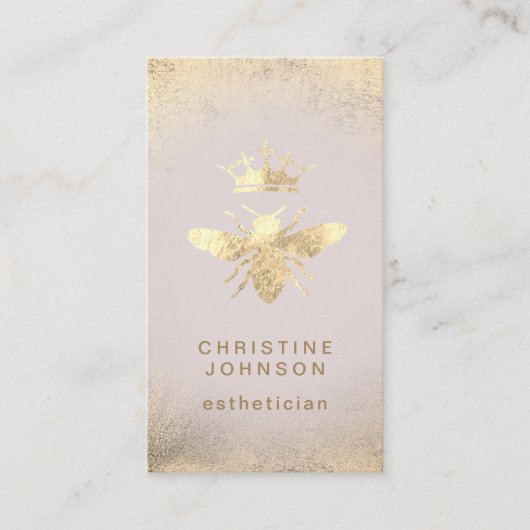 エステティシャンフェイク金ゴールド箔クイーンビー 名刺 (正面)