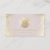 エステティシャンフェイク金ゴールド箔ダリアロゴ 名刺 (正面)